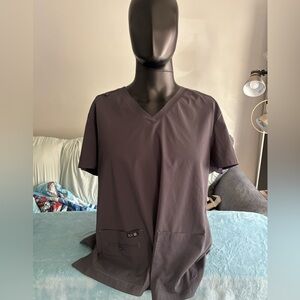 Koi Women's V-Neck Top in Dark Gray